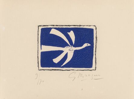 Georges Braque, ‘Oiseau blanc sur fond bleu’, 1958