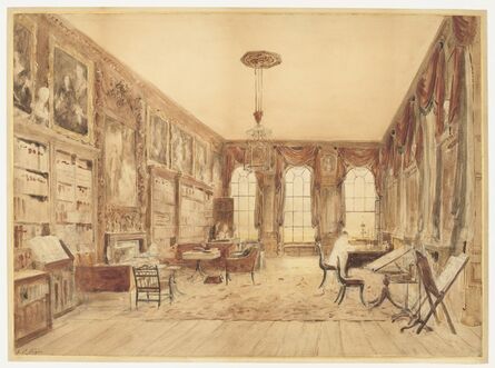 Augustus Charles Pugin, ‘The Interior of the Library at Cassiobury’, Before 1816