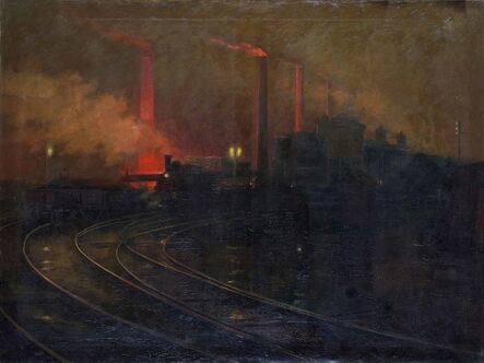 Lionel Walden, ‘Steelworks, Cardiff, at Night’, 1895-1897