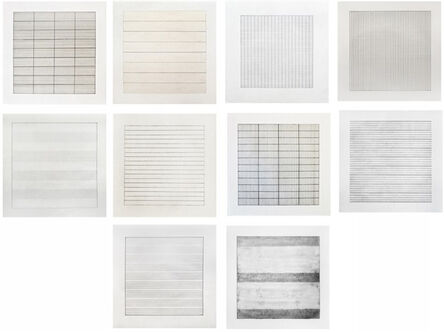 Agnes Martin, ‘Suite of Ten Lithographs from the Stedelijk Portfolio with frames’, 1990