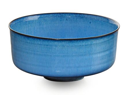 Gertrud Natzler, ‘Low bowl, pale blue hare's fur glaze, Los Angeles, CA’, 1963