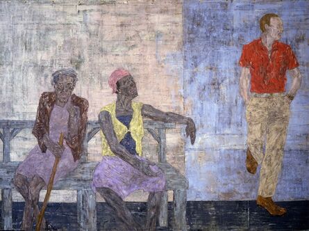 Leon Golub, ‘Two Black Women and a White Man,’, 1986