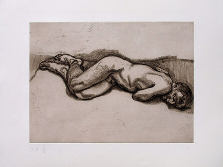 Lucian Freud, ‘Naked man on a bed’, 1987
