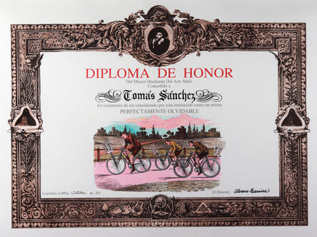 Álvaro Barrios, ‘Diploma de Honor del Museo Duchamp del Arte Malo concedido a Tomás Sánchez en testimonio de ser considerado por esta institución como un artista perfectamente olvidable’, 2011