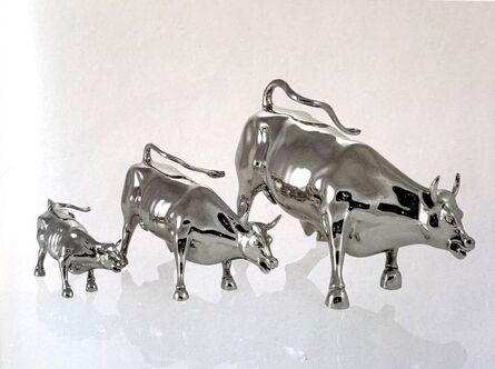 Arturo Di Modica, ‘Charging Bull Triptych Stainless Steel’, 1989