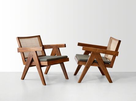 Pierre Jeanneret, ‘A pair of Easy Armchairs’, 1957