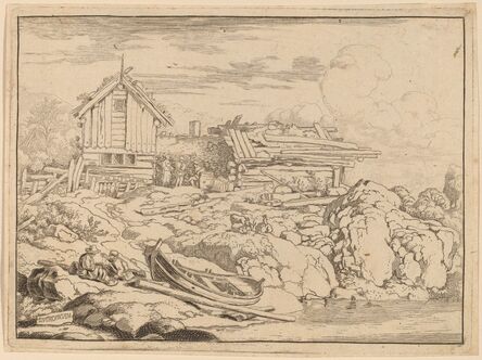 Allart van Everdingen, ‘Boat at a River Bank with Three Goats’, probably c. 1645/1656