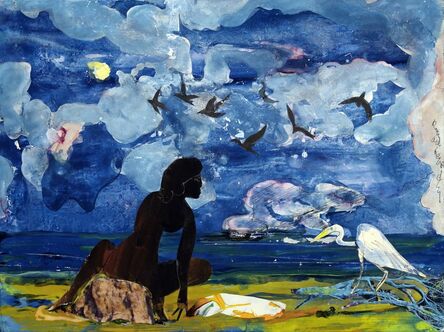 Romare Bearden, ‘Woman and Egret’, 1975