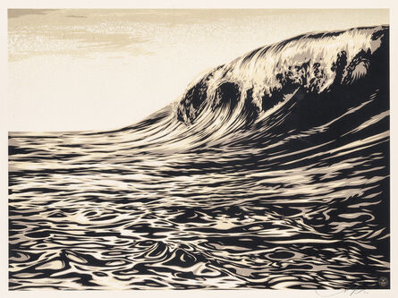 Shepard Fairey, ‘Dark Wave (Cream)’, 2010