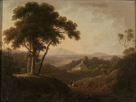 John RATHBONE, ‘Misty Landscape with Cottage and Distant Mountain’