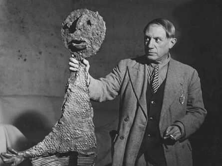 Brassaï, ‘Picasso with His Sculpture, "The Speaker"’, 1939c/1960c