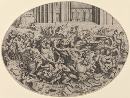 Enea Vico, ‘The Battle of the Amazons [recto]’, 1543