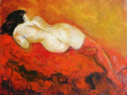 José van GOOL, ‘Nude with red stockings’, 2008