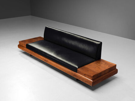 Adrian Pearsall, ‘Adrian Pearsall Platform Sofa in Walnut and Black Leather’, 1960s