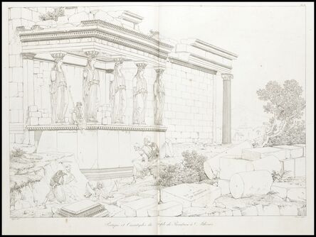 Louis-François Cassas, ‘Portique et cariatydes due temple de pandrose a athenes’, 1813