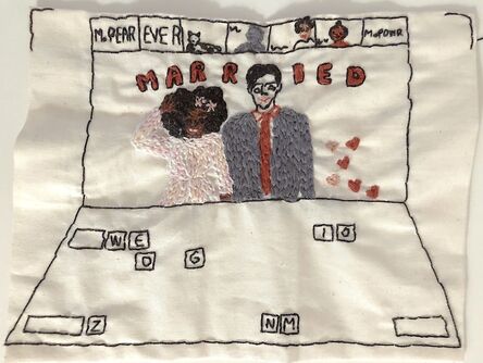 Iviva Olenick, ‘Zoom wedding - love narrative embroidery’, 2020
