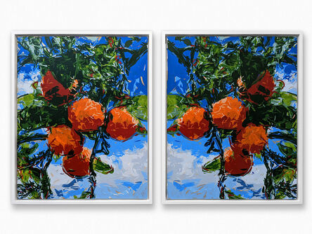 Rob and Nick Carter, ‘Orange Tree, Saint-Paul de Vence Robot Painting Diptych Painting time’, 15-20 July 2022