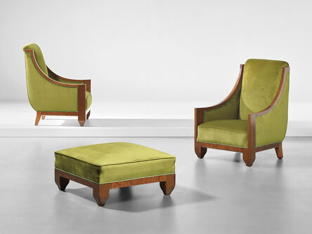 André Sornay, ‘Pair of armchairs and ottoman’, 1920s