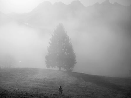 Paolo Pellegrin, ‘Emma, 6, runs through a field in front of the farmhouse. Family quarantining in the mountains, Switzerland’, 2020