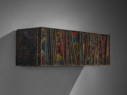 Paul Evans (1931-1987), ‘Paul Evans ‘Deep Relief’ Wall-Mounted Sideboard in Welded Steel and Slate’, 1971