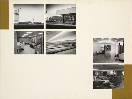 Frederick E. Emmons & Quincy Jones, ‘Presentation panel for South Bay Bowling Center, Torrance, CA with vintage original photographs by Julius Shulman’, ca. 1950