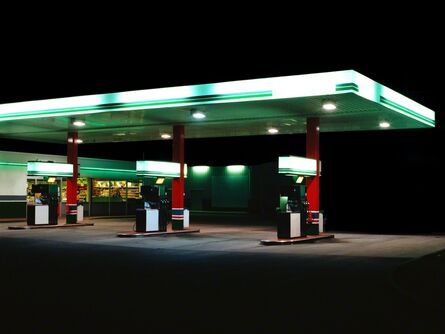 Ralf Peters, ‘Petrol Stations (green, white)’, 1998