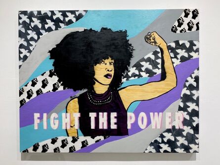 Amy Smith, ‘Fight the Power -  Female POP Art (Purple + Teal + Black + White)’, 2021
