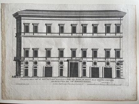 Giovanni Battista Falda, ‘Palazzo dell’Sig Cardinale Francesco Nerli nel rione de Monti alle Quattro Fontane, Architettura del Cav Domenico Fontana  Plate 11 from Palazzi di Roma de Piu Celebri Architetti, vol II’, 1655