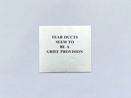 Jenny Holzer, ‘Selections from “the Survival Series” TEAR DUCTS SEEM TO BE A GRIEF PROVISION’, 1983