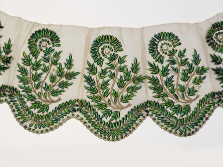 Unknown Artist, ‘Muslin Border Embroidered with Beetle Wings’, 19th century