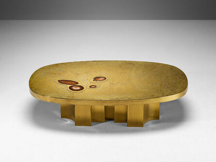 Jean Claude Dresse, ‘Jean Claude Dresse Coffee Table in Brass Inlayed with Agate  ’, ca. 1971