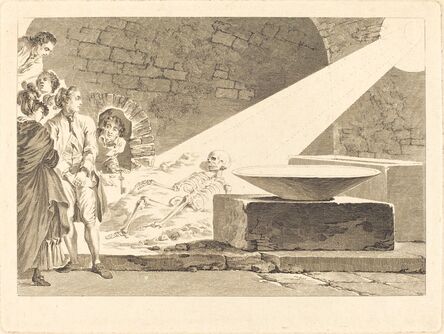 Claude-Mathieu Fessard after Jean-Honoré Fragonard, ‘Fragonard and Bergeret with Their Wives Visiting a Tomb in Pompeii’, 1781