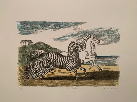 Giorgio de Chirico, ‘Cavallo e zebra (Prima versione)’, 1974