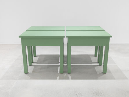 Roy McMakin, ‘Four Green Tables (one to be used in my new home, one to be sold by a gallery and used as a table in the purchaser's home, one to be acquired by an institution to be conserved in original condition, one to be donated anonymously to a thrift store)’, 2016