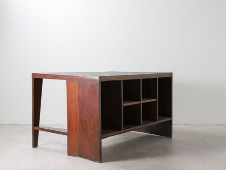 Pierre Jeanneret, ‘Pierre Jeanneret Office Table Desk with Bookcase, Model No PJ-BU-02-A’, 1957-1958