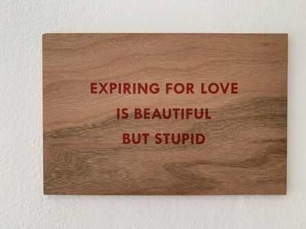 Jenny Holzer, ‘JENNY HOLZER TRUISMS, "EXPIRING FOR LOVE IS BEAUTIFUL BUT STUPID"’, 1994