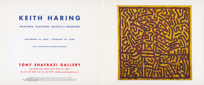 Keith Haring, ‘Keith Haring at Tony Shafrazi Gallery, 2005’, 2005, Ephemera or Merchandise, Off-set printed gallery announcement, Lot 180 Gallery