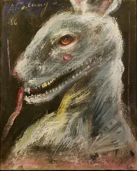 Alejandro Colunga, ‘Conejo, Gato, Hombre, Carente de Modestia’, 1986