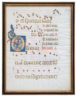 Marino da Perugia (and workshop), ‘A richly decorated illuminnated leaf from the fifth volume of the Antiphonary made for the Dominicans in Perugia’, ca. 1320