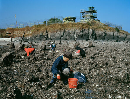 Yishay Garbasz, ‘Locals harvesting oyster, North Hani Beach with Dragon's Teeth and South Korean Army post, Baengnyeongdo’, 2014