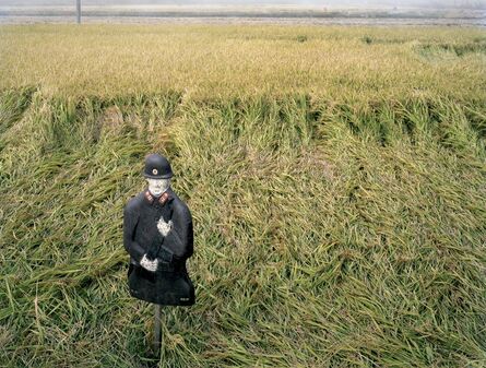 Yishay Garbasz, ‘Rice field just before the harvest with target of North Korean soldier as a scarecrow, Baengnyeongdo’, 2014