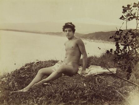 Wilhelm Von Gloeden, ‘[Nude Young Sicilian Man, Resting on a Blanket]’, ca. 1910