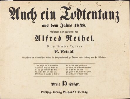 Alfred Rethel, ‘Auch ein Todtentanz: Title Page’, 1849