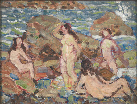 Maurice Brazil Prendergast, ‘Four Nudes at the Seashore’, 1910-1913