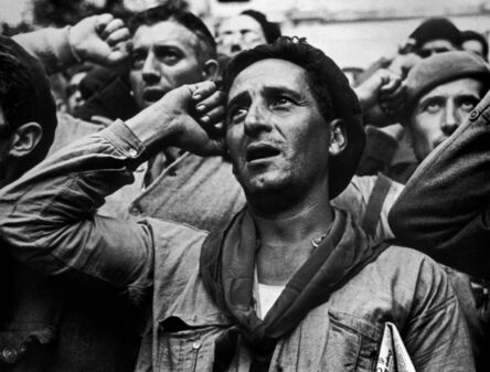 Robert Capa, ‘Farewell ceremony for the International Brigades. Les Masies. Spain.’, 1938
