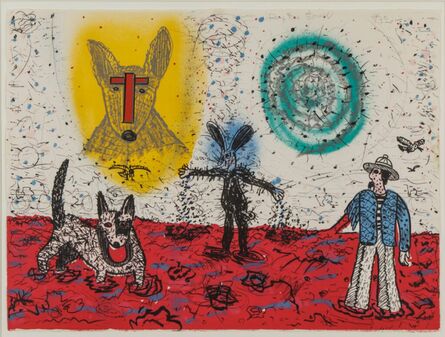 Roy De Forest, ‘Yellow Dog, Red Cross/Man’, 1978