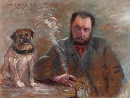 Lovis Corinth, ‘Herr am Tisch mit Hund’, 1892