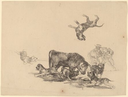 Francisco de Goya, ‘Bull Attacked by Dogs’, ca. 1825