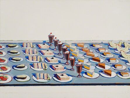 Wayne Thiebaud, ‘Salads, Sandwiches, and Desserts’, 1962