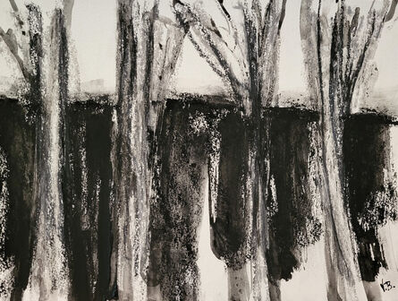 Vian Borchert, ‘Trees by a Dark Wall’, 2023